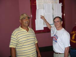 Mory Irannezhad and Ron Madl from Manhattan, KS looking at posted
